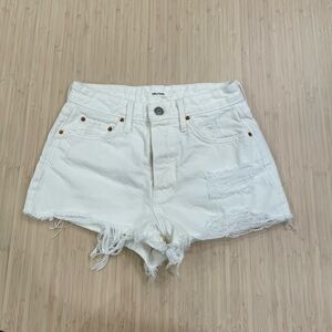 GRLFRND Cindy High Waisted white granada Jean shorts 24